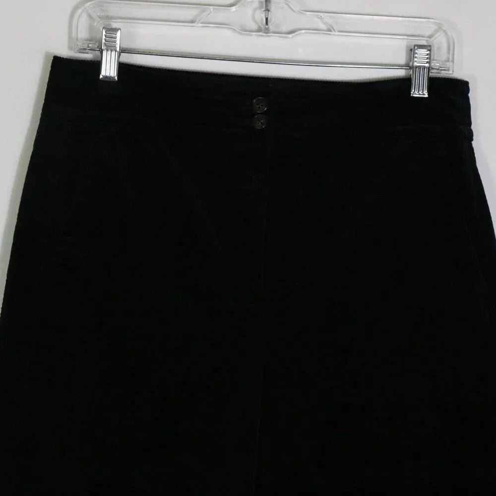 J Crew Corduroy High Rise Straight Leg Trouser Pants Women 10 Tall Black Neutral